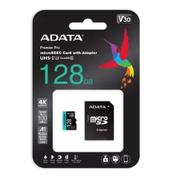   A-Data 128GB microSDXC Premier Pro UHS-I U3 Class 10 (V30S) + adapterrel