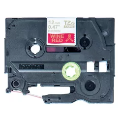   Brother TZE-RW34 selyem szövet P-touch szalag (12mm) Red on Gold - 4m