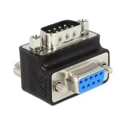   DeLock D-Sub 9 pin male > female 90° angled Nut and Screw changeable Adapter