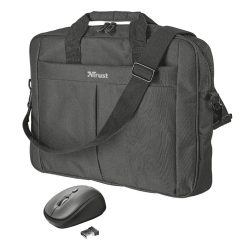 Trust Primo 16" Carry bag Black with wireless mouse