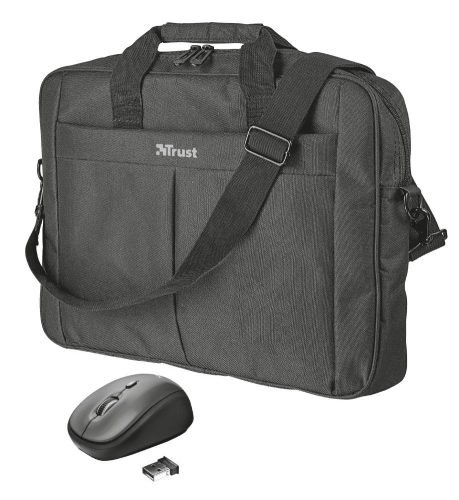 Trust Primo 16" Carry bag Black with wireless mouse