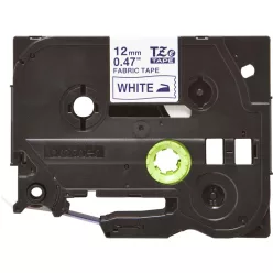 Brother TZe-FA3 textil szalag (12mm) Blue on White - 3m