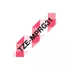   Brother TZe-MPRG31 laminált P-touch szalag (12mm) Black on Red Checkered - 4m