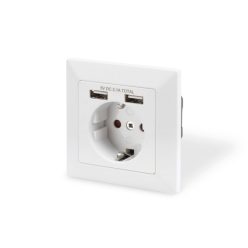 Digitus DA-70613 csatlakozóaljzat 2x USB White