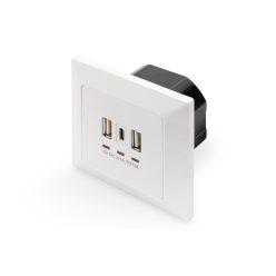   Digitus DA-70618 csatlakozóaljzat 2 x USB A + 1 x USB C White