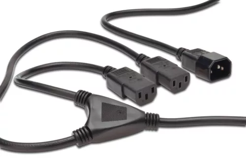 Assmann Power Cord splitter cable, C14 - 2x C13 1,7m Black
