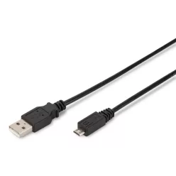   Assmann USB 2.0 connection cable, type  A - micro B 1,8m Black