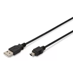   Assmann USB 2.0 connection cable, type  A - mini B (5pin) 3m Black