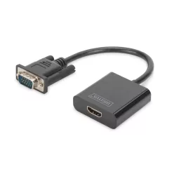Digitus VGA to HDMI Converter + Audio (3.5mm) Black