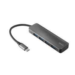 Trust Halyx Aluminium USB-C to 4-Port USB-A 3.2 Hub Black