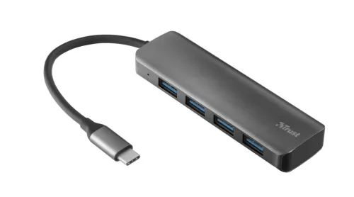 Trust Halyx Aluminium USB-C to 4-Port USB-A 3.2 Hub Black