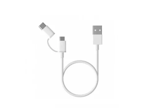 Xiaomi Mi 2 in 1 USB cable microUSB/USB Type-C 0,3m White