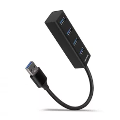   AXAGON HUE-M1A SuperSpeed USB-A Mini Hub 4-Portos USB3.2 HUB Metal black