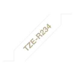   Brother TZe-R234 laminált P-touch flexibilis szövetszalag (12mm) Gold on White - 4m