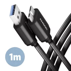   AXAGON BUMM3-AM10AB Speed Micro-B USB > USB-A 3.2 Gen 1m Black