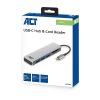ACT AC7050 USB-C Hub 3 port with CardReader Grey