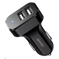 Usams C13 Dual USB Car Charger Black