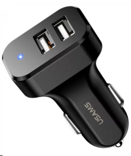 Usams C13 Dual USB Car Charger Black