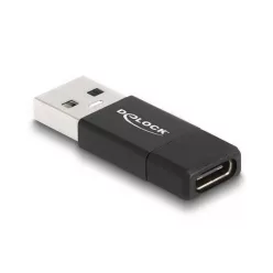   DeLock USB 3.2 Gen 2 Adapter USB Type-A male to USB Type-C female Black