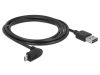 DeLock Cable EASY-USB 2.0 Type-A male > EASY-USB 2.0 Type Micro-B male angled up / down 2m Black