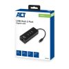 ACT AC6400 USB-C Hub 3 port and ethernet Black