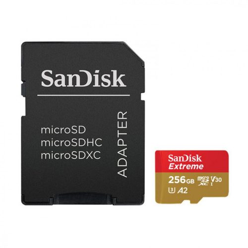 Sandisk 256GB microSDXC Class 10 U3 V30 A2 Extreme + adapterrel