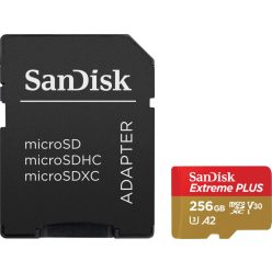   Sandisk 256GB microSDXC Extreme Plus Class 10 U3 A2 C10 V30 + adapterrel