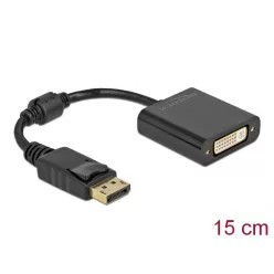   DeLock DisplayPort 1.1 male to DVI-I (Dual Link) (24+5) female Passive Adapter 0,15m Black