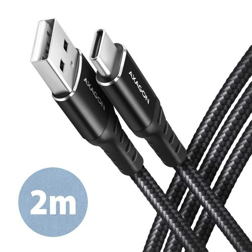 AXAGON BUCM-AM20AB HQ USB-C <> USB-A Cable 2m Black