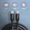 AXAGON BUCM-CM30AB HQ USB-C <> USB-C Cable 3m Black