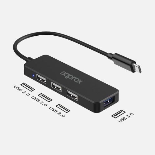 Approx APPC48 USB Type-C Hub Adapter 3-USB 2.0 Port + 1-USB 3.0 Port