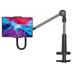   FIXED Univerzális asztali tablet/telefon tartó állvány  forgatható és állítható karral, fekete
