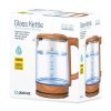 Platinet Electic Kettle 1800W Glass & Wooden Color Finish Blue Lighting