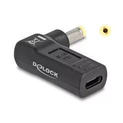   DeLock Adapter for Laptop Charging Cable USB Type-C female to HP 4.8 x 1.7 mm male 90° angled Black