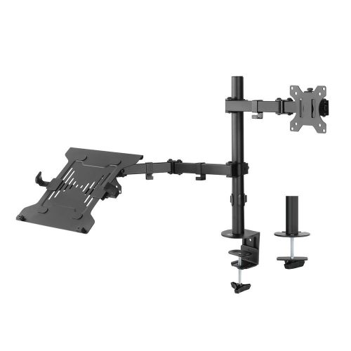 ACT AC8305 Single Monitor Arm with Laptop Arm 10"-32" Black