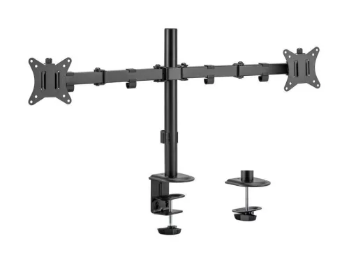 EQuip 17"-32" Articulating Dual Monitor Desk Mount Bracket Black
