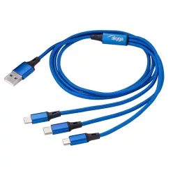   Akyga AK-USB-27 USB 3.0 A / USB Micro B / USB type C / Lightning cable 1,2m Blue