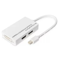   Digitus Mini DisplayPort Adapter/Converter Mini DP to DisplayPort HDMI+DVI 0,2m White