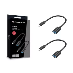   Conceptronic  ABBY11B USB-C to USB-A OTG Adapter 20cm Black (2-Pack)