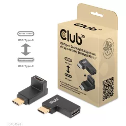   Club3D USB Type-C Gen2 Angled Adapter set of 2 up to 4K120Hz 240Watt EPR M/F