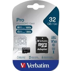 Verbatim 32GB microSDHC Pro Class10 U3 V30 + adapterrel