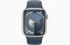 Apple Watch S9 Cellular 41mm Silver Alu Case with Storm Blue Sport Band M/L