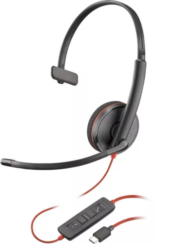 Poly Plantronics Blackwire 3210 USB-C/A Headset Black