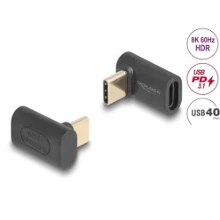   DeLock USB Adapter 40 Gbps USB Type-C PD 3.1 240 W male to female angled 8K 60Hz Black