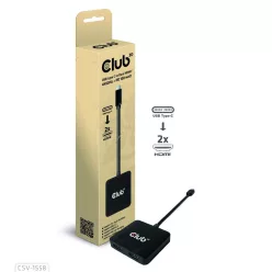   Club3D Club3D MST-Hub USB 3.2 Typ C > 2x HDMI 4K60Hz +100W PD St/Bu retail