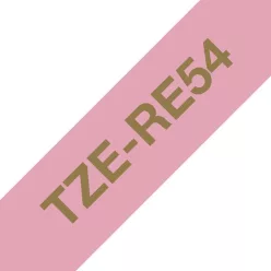   Brother TZe-RE54 laminált P-touch szalag (24mm) Gold on Pink - 4m