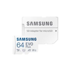   Samsung 64GB microSDXC EVO Plus Class10 U3 A2 V30 + adapterrel