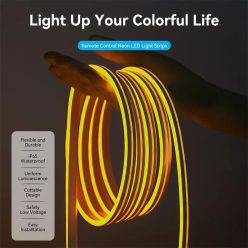   Vention Silicone Neon LED Strip Lights with IR Remote and DC 12V Power Supply