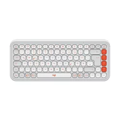Logitech Pop Icon Wireless Keyboard Off White/Orange US