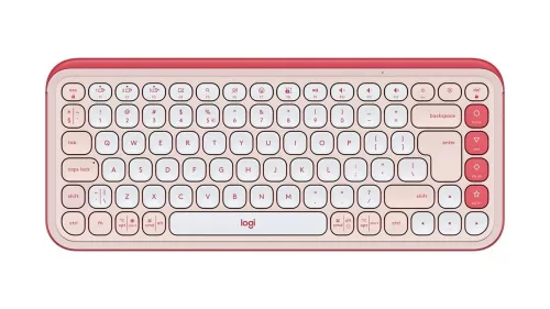 Logitech Pop Icon Wireless Keyboard Rose/Off White US